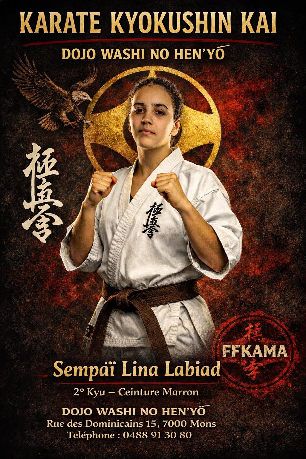 Sempaï Lina Labiad, 2e Kyu — Ceinture marron